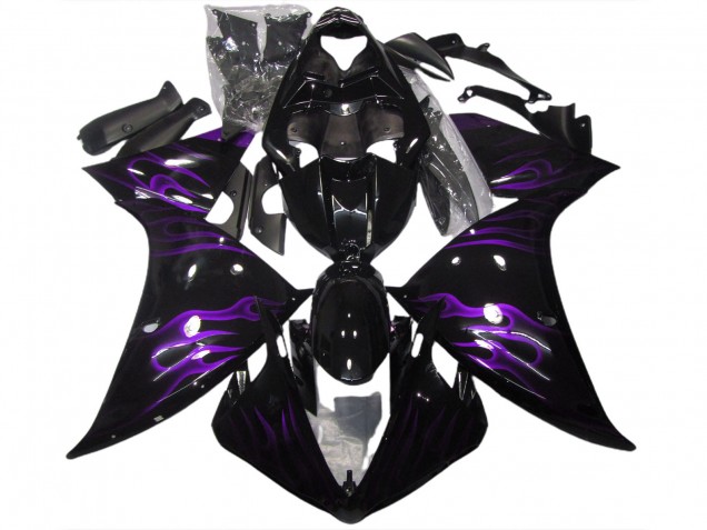 09-11 Black & Purple Flame R1 Fairings 09-11 Black & Purple Flame R1 Fairings
