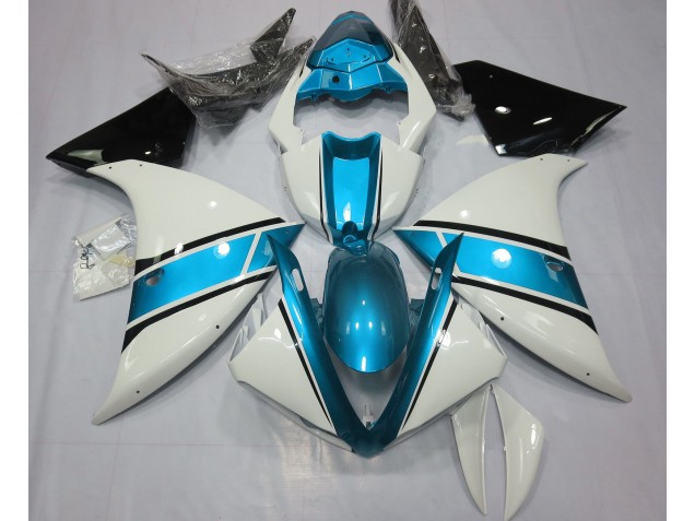 09-11 Gloss White and Light Blue R1 Fairings 09-11 Gloss White and Light Blue R1 Fairings