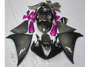 09-11 Matte Black & Pink R1 Fairings