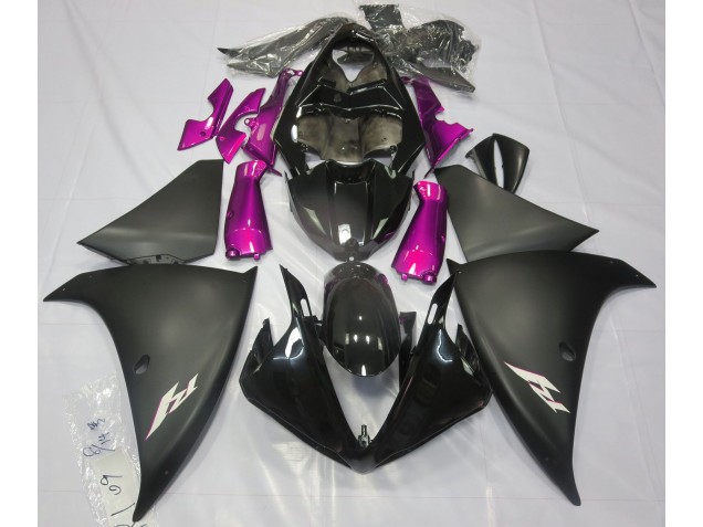 09-11 Matte Black & Pink R1 Fairings 09-11 Matte Black & Pink R1 Fairings