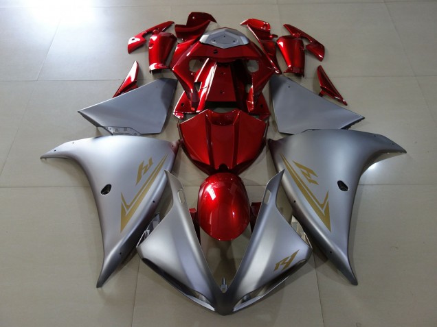 09-11 Matte Silver & Gloss Red R1 Fairings 09-11 Matte Silver & Gloss Red R1 Fairings