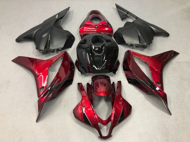 09-12 Deep Red with Black CBR600RR Fairings 09-12 Deep Red with Black CBR600RR Fairings