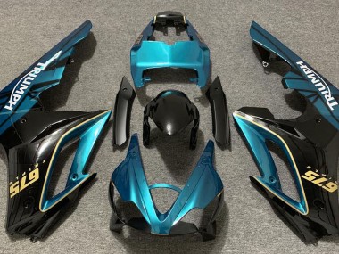 09-12 Gloss Light Blue and Black Daytona 675 Fairings