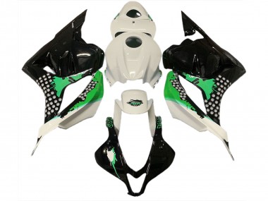 09-12 Gloss White & Green Splatter CBR600RR Fairings