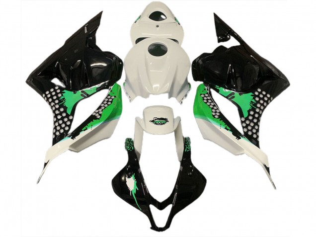 09-12 Gloss White & Green Splatter CBR600RR Fairings 09-12 Gloss White & Green Splatter CBR600RR Fairings