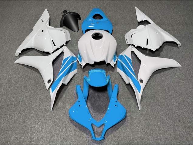 09-12 Light Blue and White Side Stripe CBR600RR Fairings 09-12 Light Blue and White Side Stripe CBR600RR Fairings