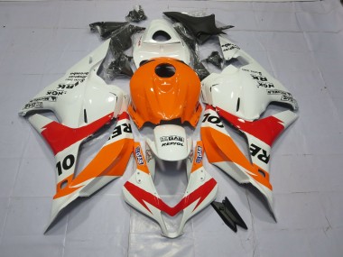 09-12 Light Orange and White Repsol CBR600RR Fairings