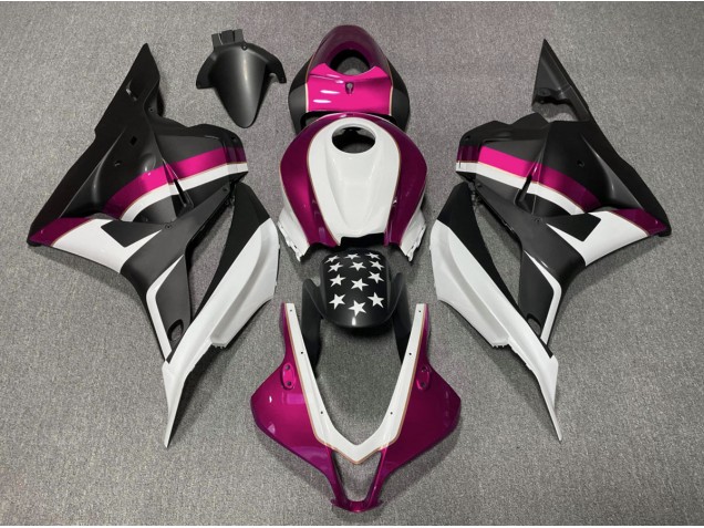 09-12 Matte Black and Pink Star CBR600RR Fairings 09-12 Matte Black and Pink Star CBR600RR Fairings