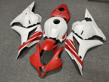 09-12 Matte Red / White CBR600RR Fairings