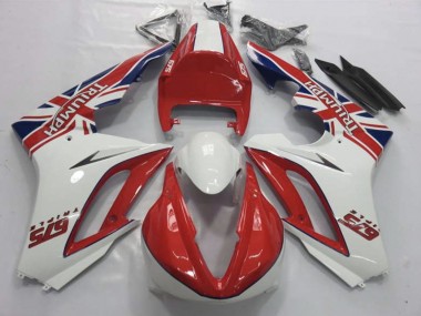 09-12 Red and White Daytona 675 Fairings