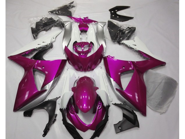 09-16 Gloss Pink & White GSXR 1000 Fairings 09-16 Gloss Pink & White GSXR 1000 Fairings