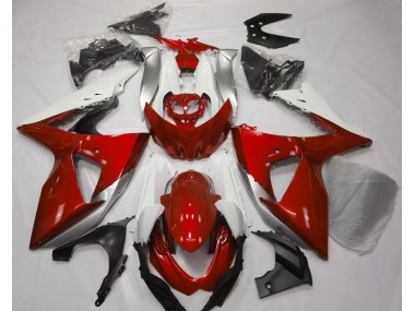 09-16 Gloss Red & White GSXR 1000 Fairings