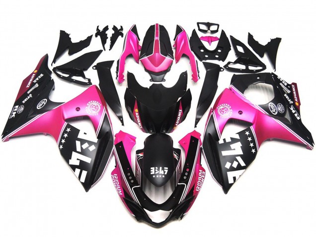 09-16 Matte Pink Custom Logos GSXR 1000 Fairings 09-16 Matte Pink Custom Logos GSXR 1000 Fairings