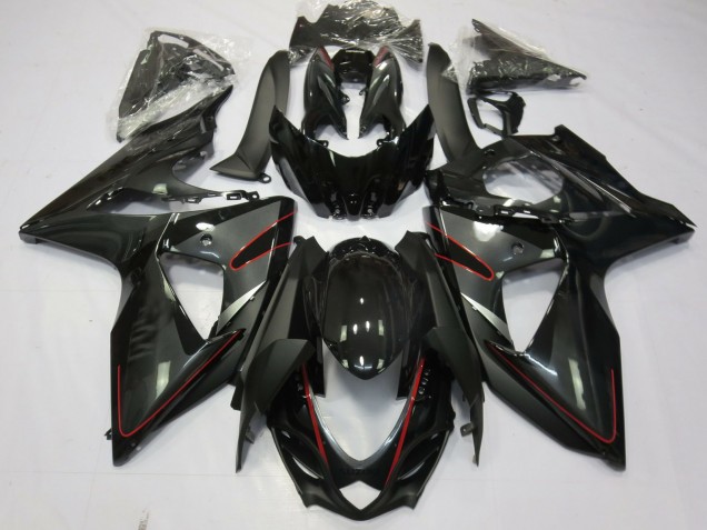 09-16 Silver Black and Red GSXR 1000 Fairings 09-16 Silver Black and Red GSXR 1000 Fairings