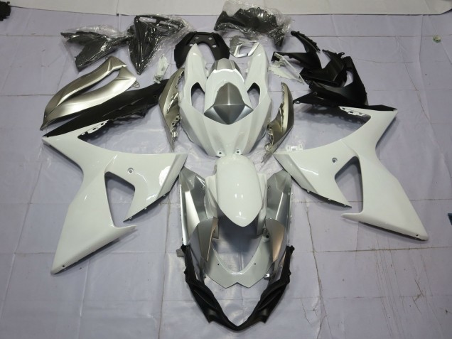 09-16 Silver and White GSXR 1000 Fairings 09-16 Silver and White GSXR 1000 Fairings