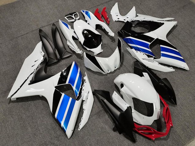 09-16 White Blue and Red Style GSXR 1000 Fairings 09-16 White Blue and Red Style GSXR 1000 Fairings