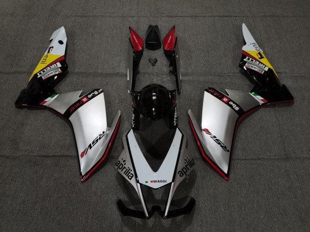 10-15 Silver Pirelli & Red RSV4 1000 Fairings 10-15 Silver Pirelli & Red RSV4 1000 Fairings