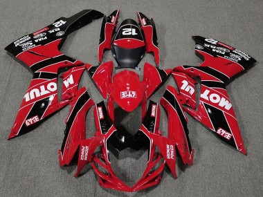 11-24 Gloss Red and Black Motul GSXR 600-750 Fairings