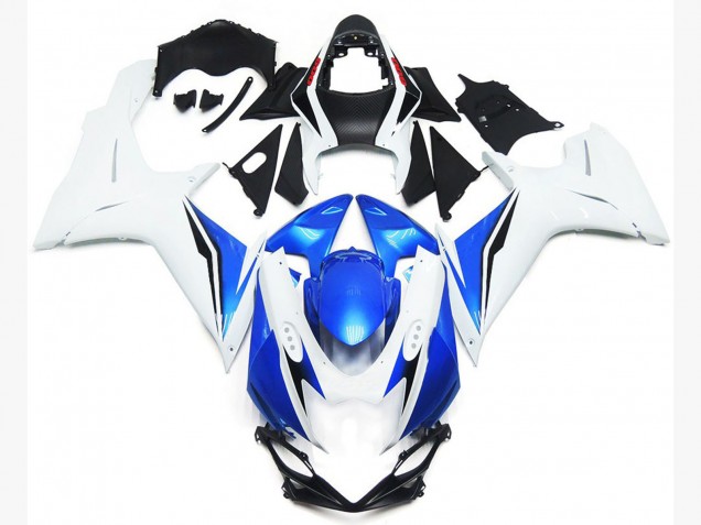 11-24 Gloss White and Blue Style GSXR 600-750 Fairings 11-24 Gloss White and Blue Style GSXR 600-750 Fairings
