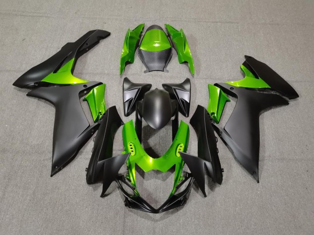 11-24 Matte Black and Green GSXR 600-750 Fairings 11-24 Matte Black and Green GSXR 600-750 Fairings