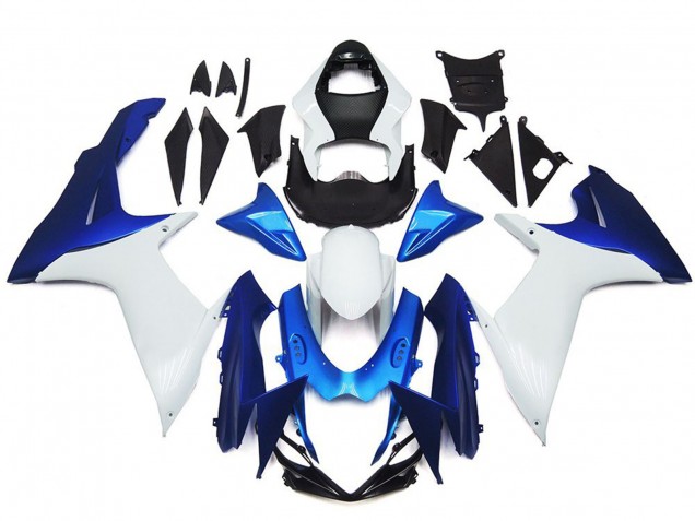 11-24 Plain White and Blue Style Kit GSXR 600-750 Fairings 11-24 Plain White and Blue Style Kit GSXR 600-750 Fairings