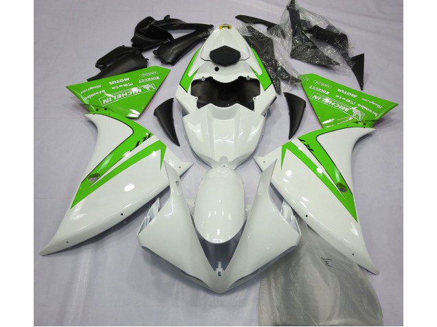 12-14 Gloss White and Green R1 Fairings 12-14 Gloss White and Green R1 Fairings