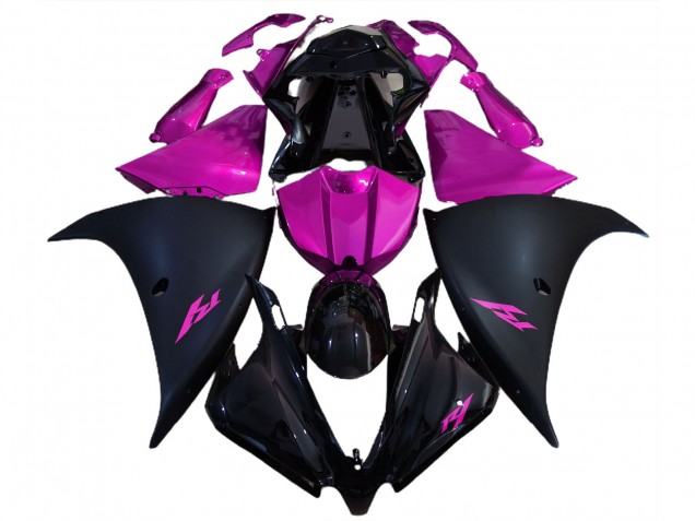 12-14 Matte Black and Pink R1 Fairings 12-14 Matte Black and Pink R1 Fairings