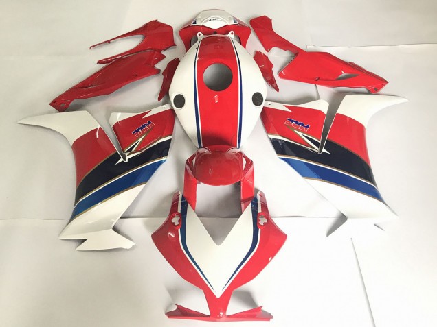 12-16 Red with White / Blue CBR1000RR Fairings 12-16 Red with White / Blue CBR1000RR Fairings