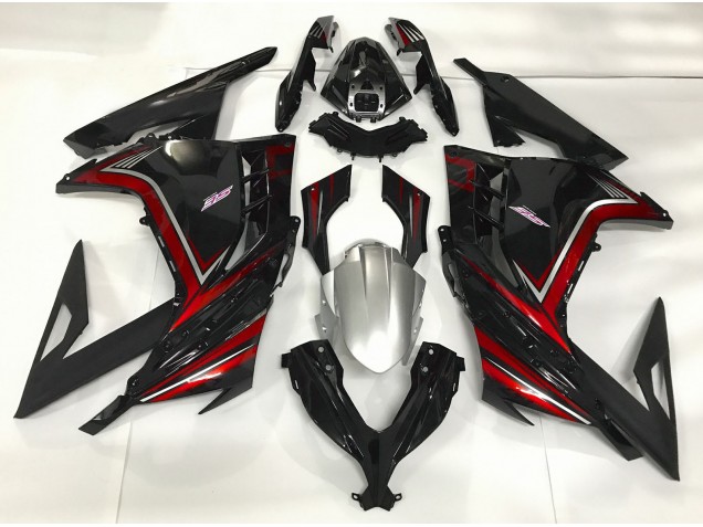 13-18 Gloss Black & Red Ninja 300 Fairings 13-18 Gloss Black & Red Ninja 300 Fairings
