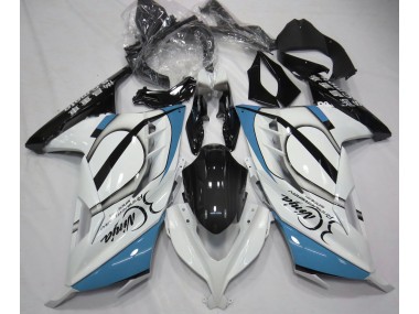 13-18 Gloss White & Light Blue Ninja 300 Fairings