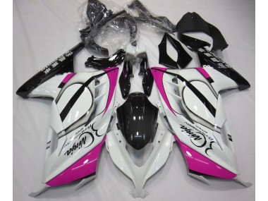 13-18 Gloss White & Pink Ninja 300 Fairings
