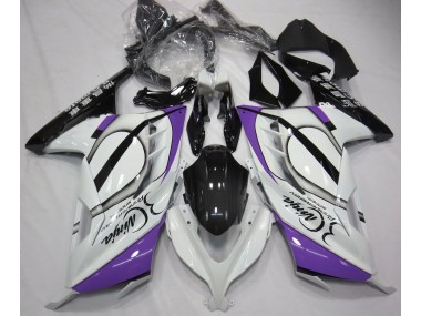 13-18 Gloss White & Purple Ninja 300 Fairings