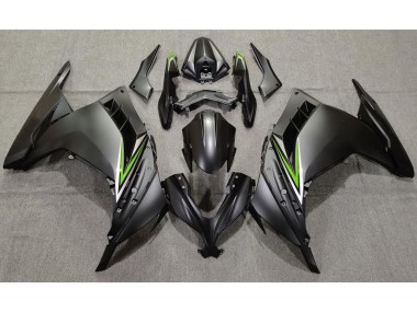 13-18 Matte Black & Green Ninja 300 Fairings
