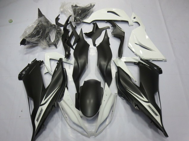 13-18 Matte Black White ZX6R Fairings 13-18 Matte Black White ZX6R Fairings