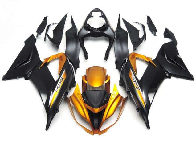 13-18 Matte Black and Gold ZX6R Fairings 13-18 Matte Black and Gold ZX6R Fairings