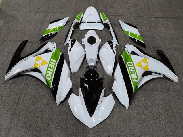 15-18 Gloss White Black and Green R3 Fairings 15-18 Gloss White Black and Green R3 Fairings