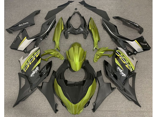 18-23 Liquid Yellow and Grey Ninja 400 Fairings 18-23 Liquid Yellow and Grey Ninja 400 Fairings