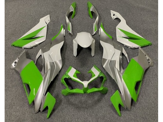 19-23 Gloss Green White and Silver ZX6R Fairings 19-23 Gloss Green White and Silver ZX6R Fairings
