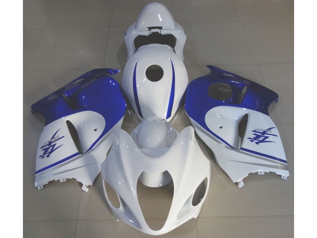 97-07 Gloss White & Deep Blue GSXR 1300 Hayabusa Fairings 97-07 Gloss White & Deep Blue GSXR 1300 Hayabusa Fairings