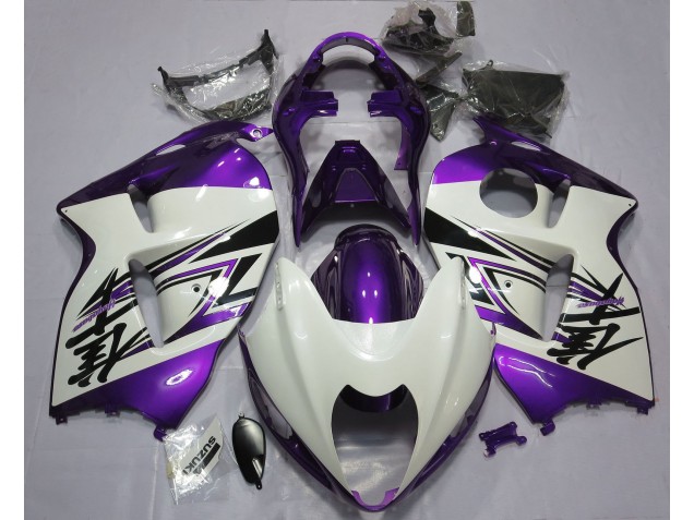 97-07 Gloss White & Purple GSXR 1300 Hayabusa Fairings 97-07 Gloss White & Purple GSXR 1300 Hayabusa Fairings