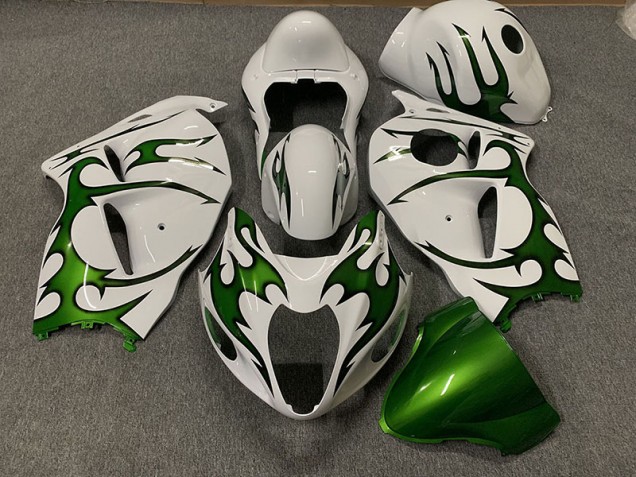 97-07 Green and White GSXR 1300 Hayabusa Fairings 97-07 Green and White GSXR 1300 Hayabusa Fairings