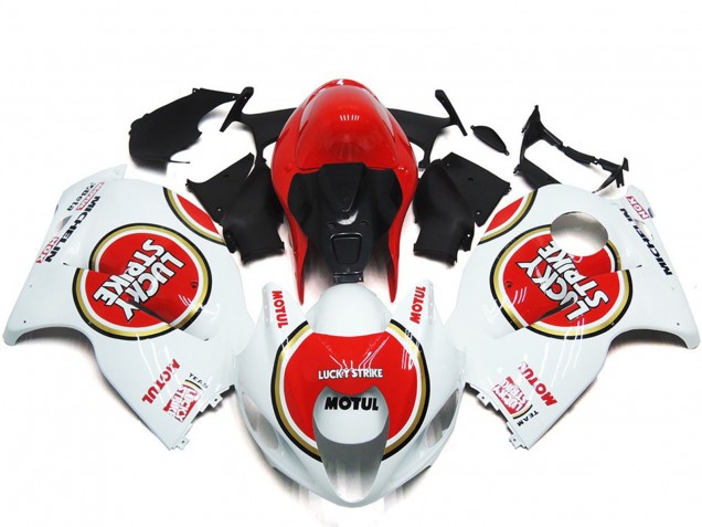 97-07 Red Lucky Strike Style GSXR 1300 Hayabusa Fairings 97-07 Red Lucky Strike Style GSXR 1300 Hayabusa Fairings