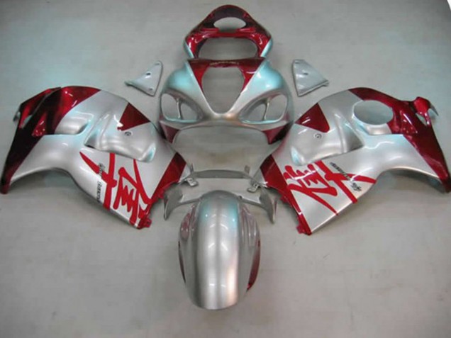 97-07 Silver and Red GSXR 1300 Hayabusa Fairings 97-07 Silver and Red GSXR 1300 Hayabusa Fairings